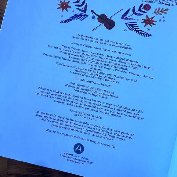 PJ Library Itzhak (Perlman) A Boy Who Loved The Violin Jewish Paperback Book - Picture 3 of 9